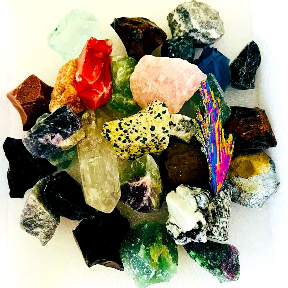 Colorful Raw Gemstone 1 Lb Natural Crystals Mineral Mixed Gemstones